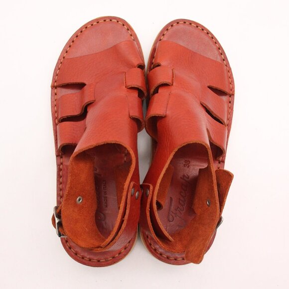 Fracap Italian Leather Orangey Tan Vibram Sandals Women's Size EU 38 Sandal - Picture 9 of 9